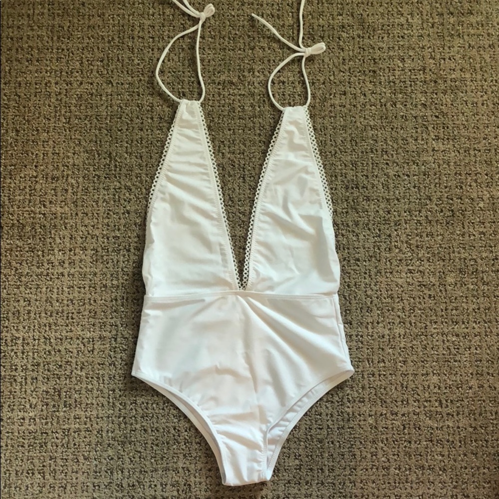 White One-Piece Swim Suit